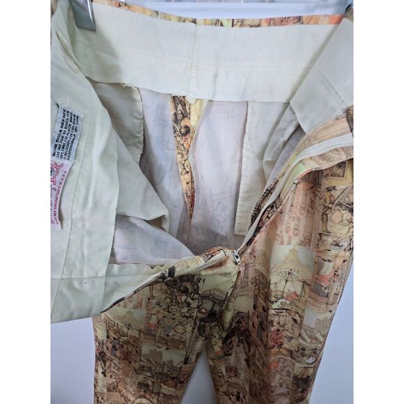 Vintage 60s/70s Izod of London City Scene Trouser Golf Pants USA Polyester 34" - Picture 8 of 9